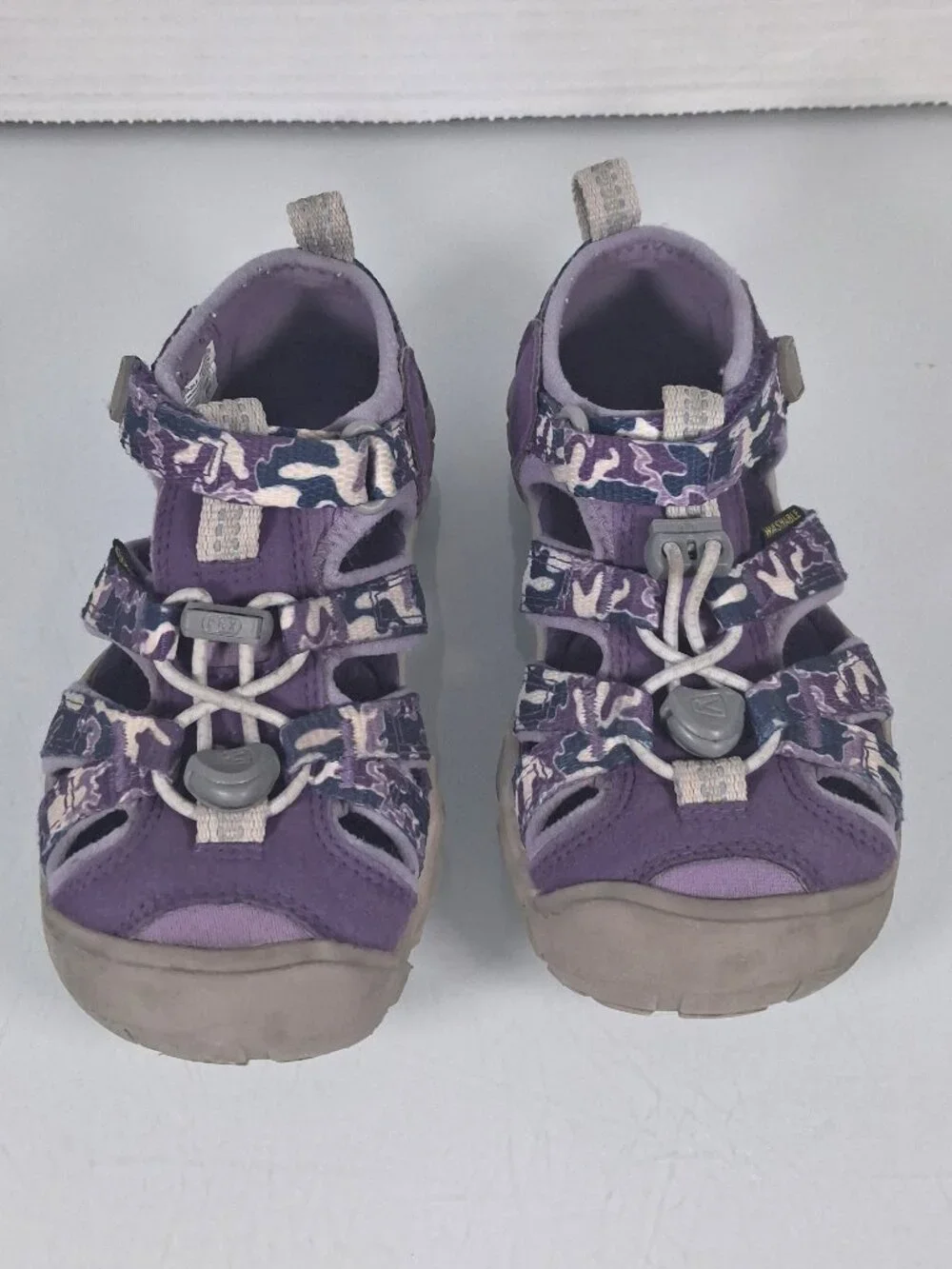 Girls KEEN Kids Seacamp II Water Sport Sandals Size 10 Purple Camo Washable